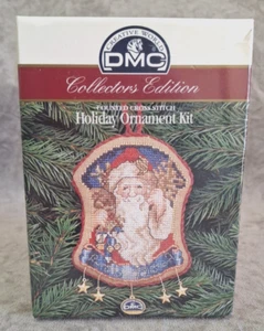 DMC Holiday Ornament Santa Counted Cross Stitch Kit Vintage 2000 NIP - Picture 1 of 4