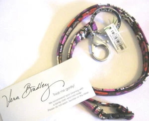 Vera Bradley ROSEWOOD Breakaway Lanyard for KEYS KEY CARDS ID CASE Purse BAG NWT - Picture 1 of 3