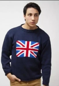 Alpaca JUMPER S,M,L,XL. Navy,long sleeve 100% Cotton Unisex Uk Flag - Picture 1 of 9