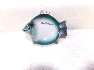 VINTAGE GLAS BLAU FISCH ASCHENBECHER SCHMUCKSCHALE BAD DOBERON GERMANY - Bild 1 von 2