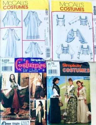 U PICK! Misses PLUS Size STEAMPUNK RENAISSANCE HISTORIC Gown Costume Pattern  UC - Image 1 of 4