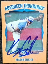 Keagan Gillies Signed IP 2023 Aberdeen IronBirds Cards #20 Baltimore Orioles!