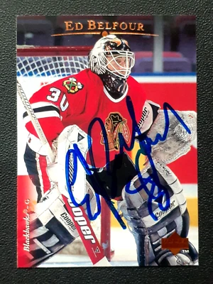 ED BELFOUR AUTHENTIC AUTOGRAPH 1995-96 UPPER DECK 95-96 NO 455       91641 - Image 1 of 2