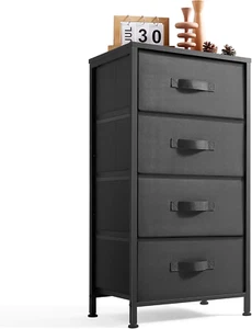 Dresser for Bedroom, Black Dresser with 4 Drawers, Chest of Drawers with Wood To - Picture 1 of 12