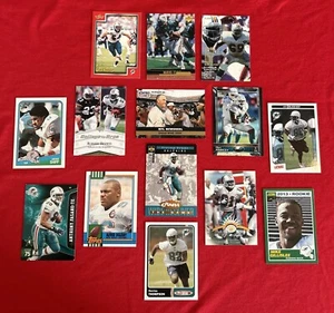Lotto 14 carte calcio Delfini Don Shula Dan Marino Zach Thomas Fryar Pouncey - Foto 1 di 16