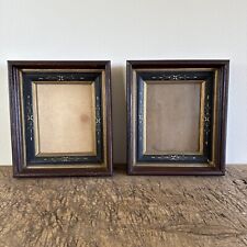 Pair Of Antique Wood Picture Frames Victorian Etched Detail Gold Gilt Deep Well