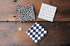 Handmade Men Pocket Square Geometric Cotton handkerchief Wedding Gift D E F