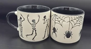 Duo Skeleton & Spider Coffe/Chocolate Cups/Mugs -NEW- - Picture 1 of 6
