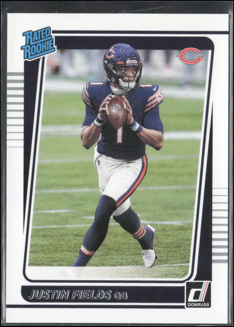 2021 Donruss #253 Justin Fields Aqueous Test Chicago Bears Rookie