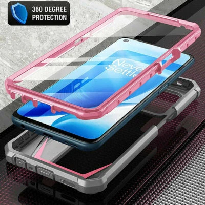 Funda protectora trasera híbrida resistente a golpes OnePlus Nord N200 5G rosa Foto 1 de 4