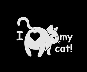 I Love My Cat Vinyl Decal-Multiple Sizes & Colors - Picture 1 of 6