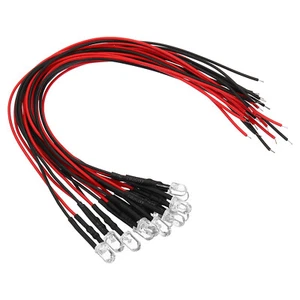 12 x Diodi Emettitori Luce LED 3V-6V 5mm Pre Cablati Mini Lampada LED Lampadina Rosso - Foto 1 di 5