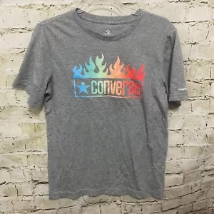 Converse Boys XL Gray Neon Logo Graphic Short Sleeve T Shirt - Picture 1 of 5