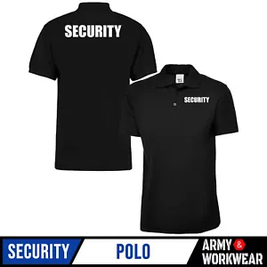 Security Polo T-shirt Black Printed Workwear Uniform CCTV Bouncer Event Doorman - Bild 1 von 2