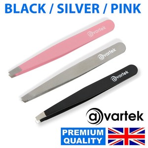 Eyebrow Tweezers Professional Black Hair Beauty Slanted Stainless Steel Tweezer