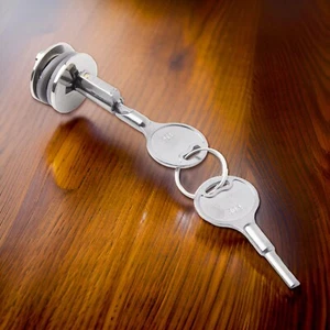 Cerradura de puerta de vidrio corredera de herrajes para gabinete de joyería de mostrador premium con llaves - Imagen 1 de 24