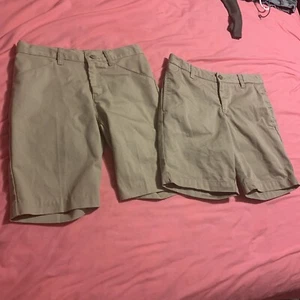 Girls Lot Of (2) Khaki School Uniform Shorts Size 10 & 12 Listing #544 - Picture 1 of 17