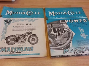 The Motor Cycle Magazine x 2 Aug & Nov 1951 Matchless Clubman FREEPOST See Pics! - Picture 1 of 5