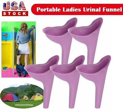 5Pcs Portable Female Ladies Urinal Funnel Cam...
