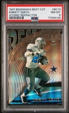 1997 EMMITT SMITH BOWMANS BEST CUT ATOMIC REFRACTOR #BC13  PSA 8 POP 7 COWBOYS 