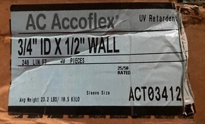 6FT Armacell UV Retardant HVAC Pipe Insulation 3/4 in ID x 1/2 in Wall Accoflex - Picture 1 of 1