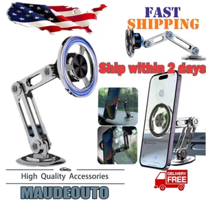 Universal 360° Pro Strong Magnetic Car Phone Holder Dashboard Mount Aluminum - Picture 1 of 8