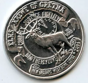 .Karneval Doubloon Krewe von Elks of Gretna Aluminium 1987 - Bild 1 von 2