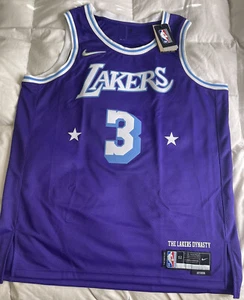Nike LA Lakers Anthony Davis #3 Purple 2021-22 City Edition Jersey Mens Sz XL 52 - Picture 1 of 6