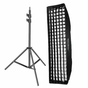 Godox 35x160cm Strip Softbox Bowens Mount + Grid + Light Stand for Studio Strobe - Picture 1 of 8