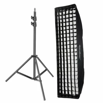 Godox 35x160cm Strip Softbox Bowens Mount + Grid + Light Stand for Studio Strobe - Image 1 of 4