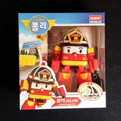 Robocar Poli DELUXE ROY Red Firetruck Transforming Robot Figure set 6" Big size - Image 1 of 4