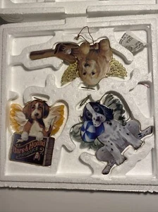 Vintage Christmas Ornaments Bradford Editions Puppy Paradise Harvey Rascal Beau - Picture 1 of 10