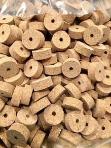 Cork Rings 36 Natural Superior Burl 1 1/4" X 1/2" X 1/4" Hole - Picture 1 of 2