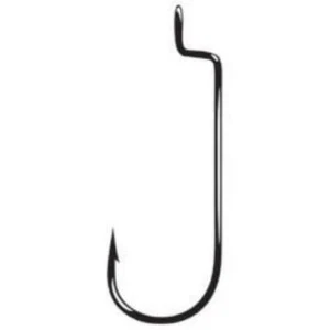 Gamakatsu Offset Shank Worm RB 1/0 Hook (black 6 pack) - Picture 1 of 1