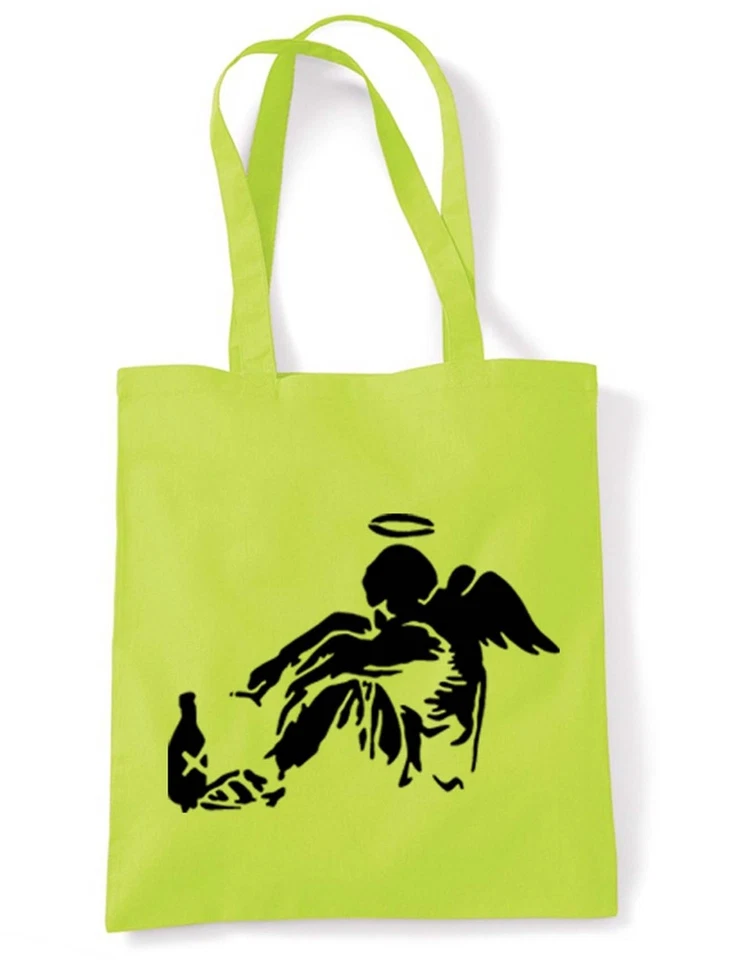 GUERILLA GRAPHICS BANKSY FALLEN ANGEL TOTE \ SCHULTERTASCHE - Auswahl aus 6 Farben