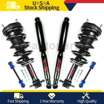 6 Amortiguadores delanteros traseros puntales barra estabilizadora eslabones para Cadillac Escalade 6,2 L 2008 Foto 1 de 4