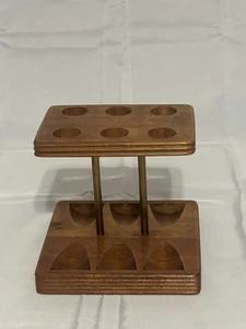 Vintage Decatur Industries Inc Wooden Pipe Caddy 6 Pipe Holder (D) - Picture 1 of 12