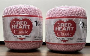 Red Heart Classic Crochet Cotton Thread Orchid Pink Size 10 300 yds - 2 balls - Picture 1 of 5
