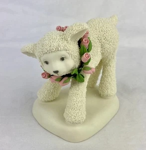 Dept 56 Snowbabies Collectible Easter 2004 Standing Lamb Roses 24498 Porcelain - Picture 1 of 8
