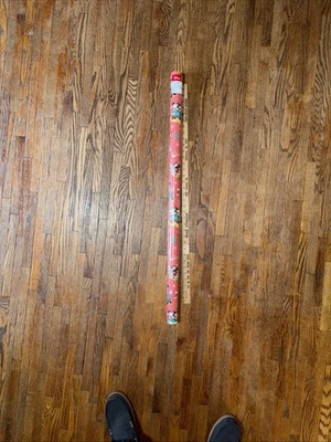 Vintage Disney Christmas Wrapping Paper. Mickey/ Minnie Mouse 40” New Sealed! - Image 1 of 4