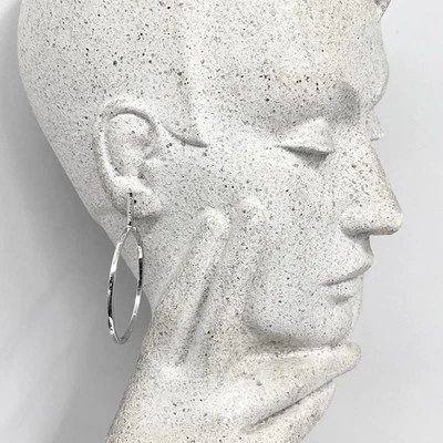 Brincos de argola esterlina Pianegonda grandes 16 gramas 2 1/2" por 2" - Imagem 1 de 4