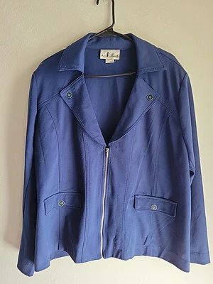 Blazer vintage N touch azul marino con cremallera XL pescador costero vacaciones náuticas Foto 1 de 4