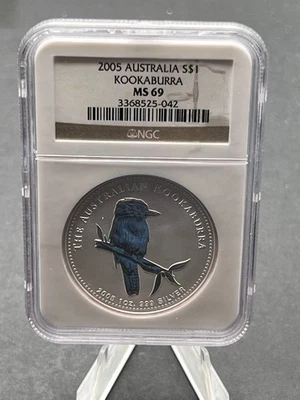 2005 Australia 1 oz .999 Fine Silver Kookaburra NGC MS 69 - Image 1 of 4