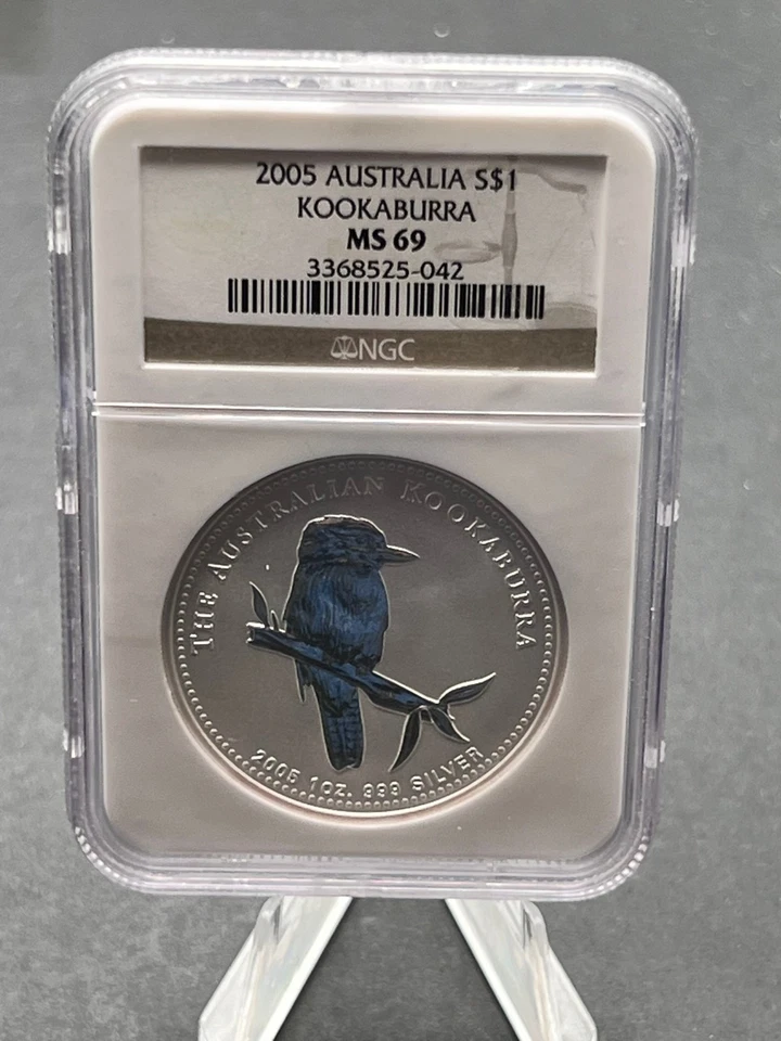 2005 Australia 1 oz .999 Fine Silver Kookaburra NGC MS 69 - Image 1 of 4