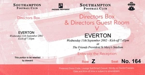 TICKET: Southampton v Everton 2002/2003 - DIRECTORS BOX - unused - Picture 1 of 1