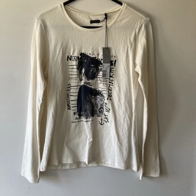 RRP £37.50 IKKS Navy Rocks Punk Long Sleeve T-shirt Top Size 12 Years BNWT - Image 1 of 4