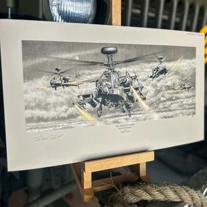 THE MONSTER IS HERE - Boeing AH-64 Apache Helicopter Art Print by Richard Taylor - Picture 1 of 5