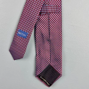 Corbata Ermenegildo Zegna Seda 3" Azul Rojo Corazón Lunares Longitud Geométrica 58" - Imagen 1 de 4