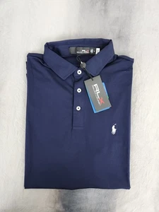 RLX Ralph Lauren Performance Golf Navy Polo Shirt Men's Size Medium New - Picture 1 of 8