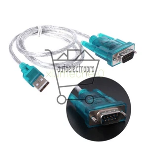 USB to RS232 Serial Port 9 Pin DB9 Cable Serial COM Port Adapter Convertor Blue - Picture 1 of 4